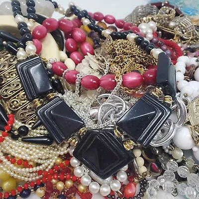 HUGE Lot VINTAGE Costume Jewelry 7+ Lbs ALL WEARABLE  • $42