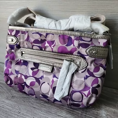 Coach F49443 Daisy Kaleidoscope Print Swingpack Multicolor Purple Silver Bag S • $120