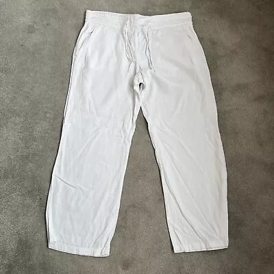 Next White Linen Trousers 16 • £4