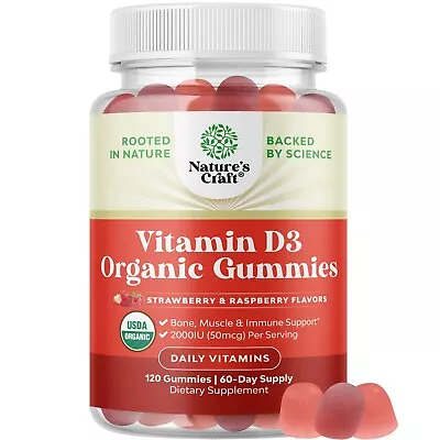 Organic Vitamin D Gummies For Adults - Daily Immune Support Gummies • $29.99