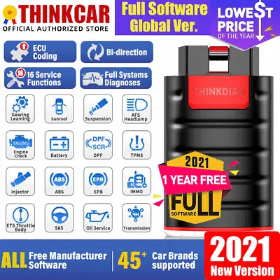 Thinkdiag PRO Car OBD2 Scanner Bidirectional Diagnostic Tool ECU Key Coding TPMS • $89