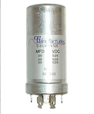 CE Manufacturing Multisection Mallory FP Can Capacitor 30/30/30µf @ 525VDC • $52.39