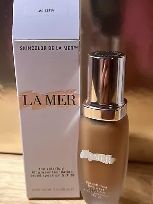 450 Sepia La Mer The Soft Fluid Long Wear Foundation  SPF 20 1oz • $56.24