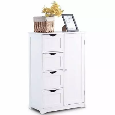 $54.98 • Buy USED 4 Drawer Dresser Chest Clothes Storage Modern Bedroom Cabinet Wood