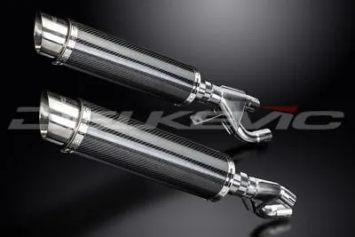 Delkevic 14  Carbon Round Slip On Mufflers - Yamaha VMAX 1984-2007 Exhaust • $640.99
