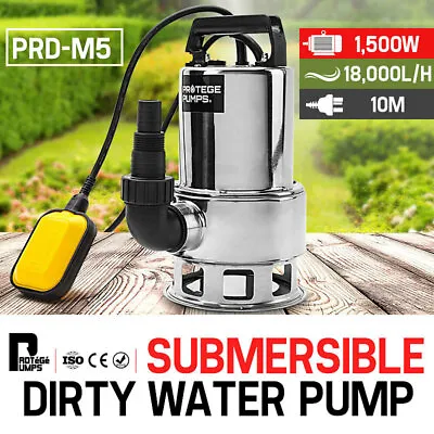 $114 • Buy 【EXTRA10%OFF】PROTEGE 1500W Submersible Dirty Water Pump Bore Tank Well Steel