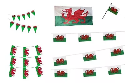 Welsh Flag Bunting Pennants Party Wales Dragon Six Nations Rugby Decoration  • £1.99