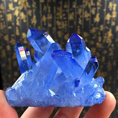 New Natural Blue Topaz Crystal Gems Stone Cluster Mineral Specimen Reiki Healing • £8.88