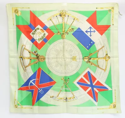 View Details Authentic HERMES 'SEXTANTS'  Silk Scarf Carre 90  #26254 • 69$