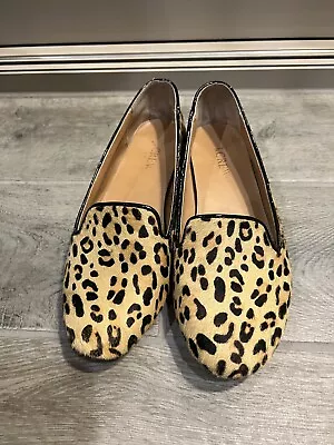 J. Crew Women's 7 Leopard Print Darby Suede Leather Loafers Flats • $38