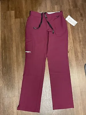 $13 • Buy Skechers By Barco Cargo Scrub Pants Womens Size Small (Wine 5-Pocket Medical NWT