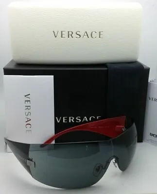 New VERSACE Sunglasses VE 2054 1001/87 115 Gunmetal & Black Frames W/Grey Lenses • $249.95