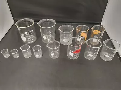 Pyrex Lab Glassware Lot Of 13 Griffin Low Form Beakers Flasks • $3.95