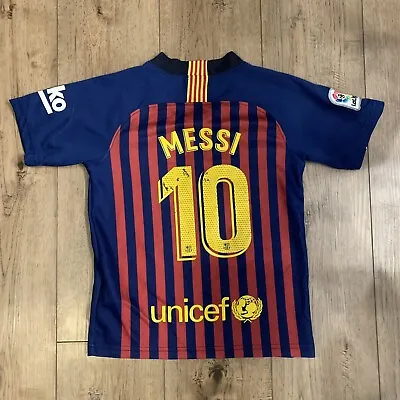 Nike Dri Fit Barcelona Messi 10 Kids Youth Jersey Size 22 • $42.50