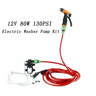 $23.40 • Buy 12V 80W 130PSI High Pressure Electric Water Pump Washer Pump Kit For Car Auto RV