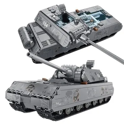 2127pcs WW2 Panzer VIII Maus Military Tank Building Blocks Toy Bricks Model Set • $210.60