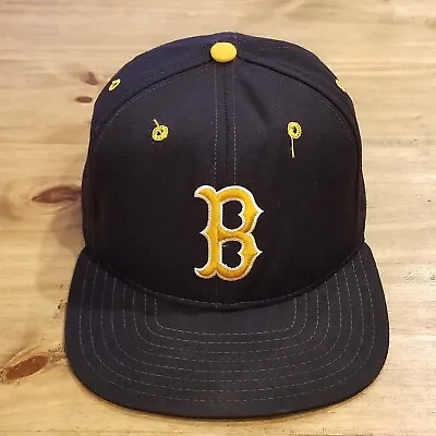 Vintage Boston Bruins Hat Cap New Era Size 7 3/8 Fitted Black NHL Hockey Pro • $19.44