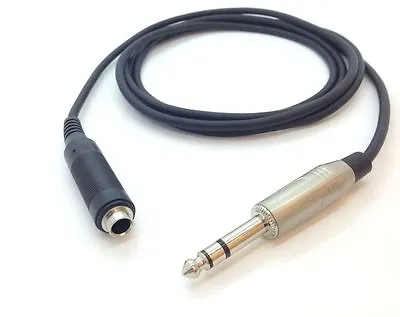 6.3mm Stereo Headphone Extension Cable Lead Jack Balanced 6.35mm 1/4  50cm Or 1m • £6.45