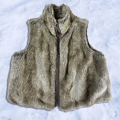 Pre-owned Womens Elle Faux Mink Fur Vest With Full Zipper Front • $14.99