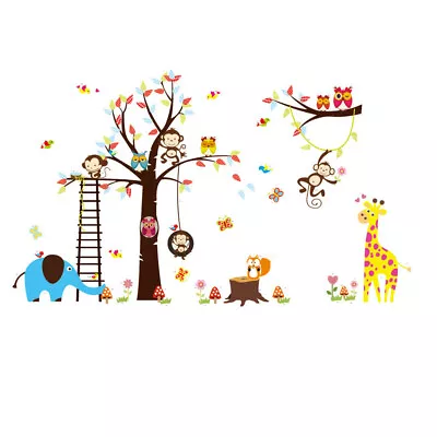 Owl Tree Monkey Word Wall Sticker House Decor Decal Removable Kid Room 95''*55'' • $9.79