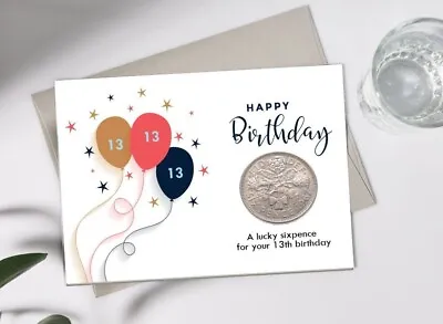 Birthday Lucky Sixpence 13th 16th 18th 21st - Gift Keepsake With Envelope • £2.99