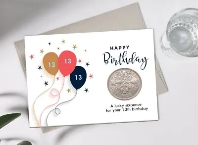 Original 2024 Birthday Card Keepsake Design Lucky Sixpence 13th 16th 18th 21st • £2.89