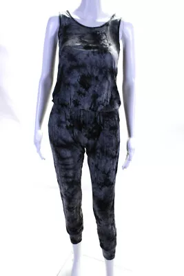 Va Va By Joy Han Womens Elastic Sleeveless Tapered Jumpsuit Tie Dye Gray Size XS • $41.49