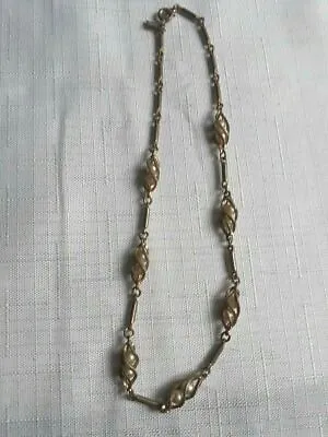 Vintage Sarah Coventry Gold Tone Faux Pearl Necklace 14 Inches - VM150 • $10