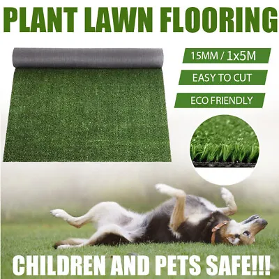 1X5m 15mm Height Artificial Grass Off Cut Realistic Fake Lawn Astro Turf Garden  • £22.99