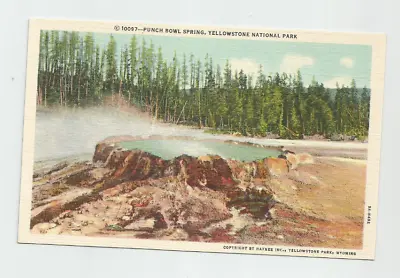 $8.95 • Buy Yellowstone National Park,PUNCH BOWL SPRING Postcard-Haynes #10097,1940's 