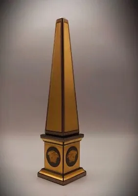 Versace Obelisk Medusa Gold Greek Key Dinner Home Decor New • $1996