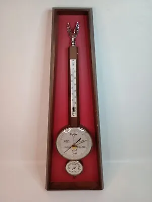 Vintage Jason Weather Barometer Thermometer Hygrometer Banjo Style On Vinyl • $36