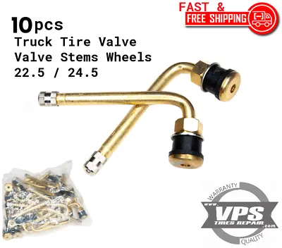10 PK - TR573C 90 Degree BEND Brass Truck Tire Valve Stems Wheels Stems 4.5  L • $29.99
