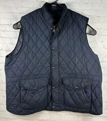 Polo Ralph Lauren Diamond Quilted Strap Snap Full Zip Vest Mens Size 3XL Big 3XB • $74.44