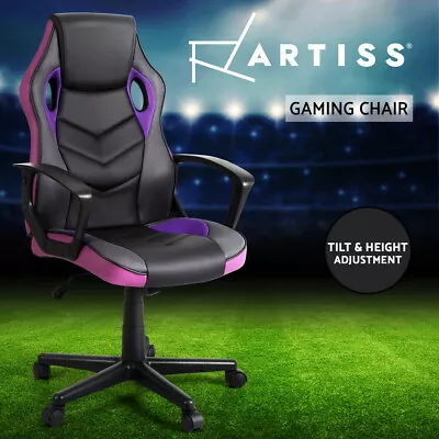 Artiss Gaming Chair Computer Executive Racing Office Chairs High Back Purple • $105.95