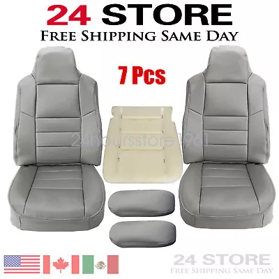 For 2002-2007 Ford F250 F350 XLT XL Front Seat Cover Gray / Driver Foam Cushion • $47.29