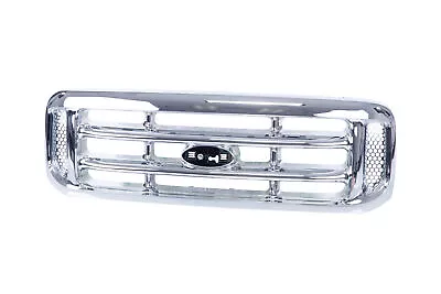 Grille All Chrome With Emblem Holes For 1999-2004 Ford F-250 F-350 Super Duty • $107.37