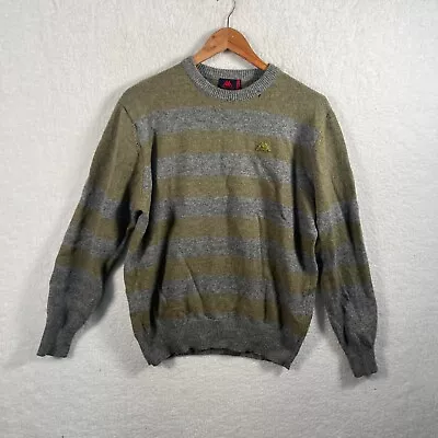 Vintage Kappa 100% Lambswool Sweater Jumper Striped Size L • £9.99