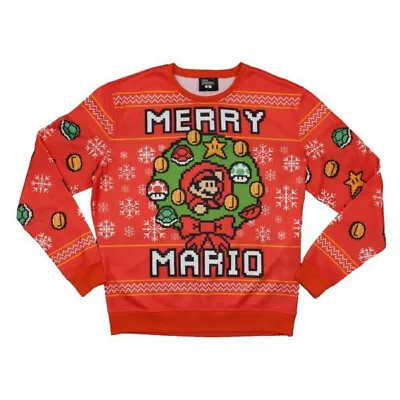 $29.99 • Buy Nintendo ThinkGeek Merry Mario Christmas Sweater Men's Size MEDIUM XMAS