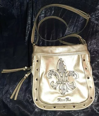 Miss Me Gold Silver Studded Shoulder Bag Purse 10 X 10 X 3 With 26  Strap • $48