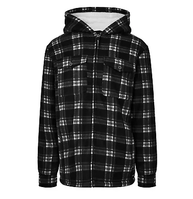Mens Dunlop Long Sleeve Comfortable Full Zip Checked Hoodie Sizes From S To 4XL • £40.04
