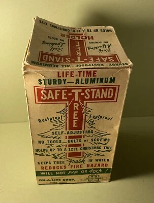 $24.95 • Buy Vintage Aluminum Metal Live Artificial Christmas Tree Stand Holder W/Box Easy