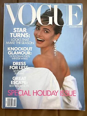 VOGUE Magazine December 1989 Paulina Porizkova Cover • $30