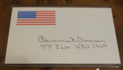 Clarence Sasser Medal Of Honor Recipient Signed Autographed 3x5 Index Card Army • $24.95