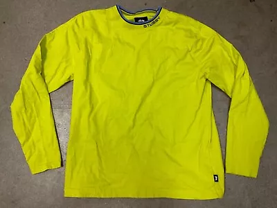 Stussy Longsleeve Mock Neck Spellout Collar Shirt ( Mens Medium ) Neon • $23.20