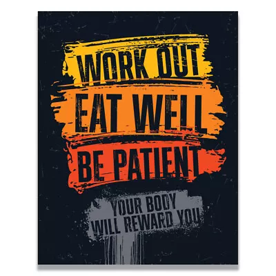 Eat Well Gym Fitness Motivation Quotes Poster 11X14 Inches • $9.95