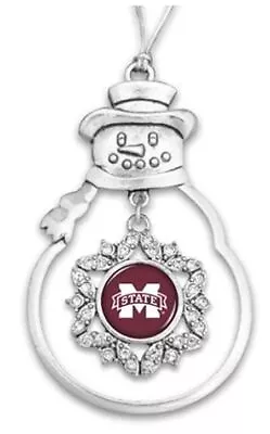 48584 Mississippi State Bulldogs Snowman Ornament With Rhinestones • $17.99