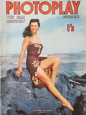 Photoplay Aug 1951  Esther Williams Jane Russell Disney's Alice In Wonderland • £7