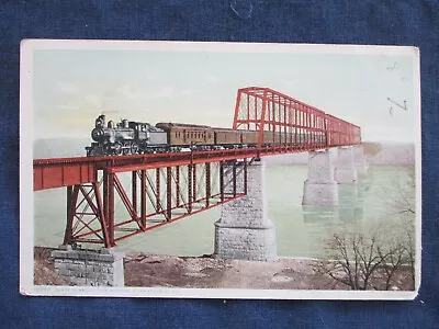 1910s Sibley Missouri Santa Fe RR Train On Bridge Postcard • $6.50