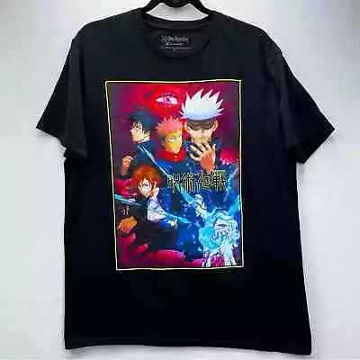 Crunchyroll Jujutsu Kaisen T-Shirt Mens Size L Key Visual Characters Black Tee • $19.99